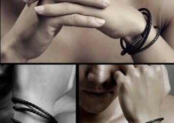 Mens Bracelets Leather Wristband Charm Handmade Rope Jewellery Accessory