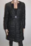 MORGAN Brand Black Textured Woven Zip Front Coat Jacket Size