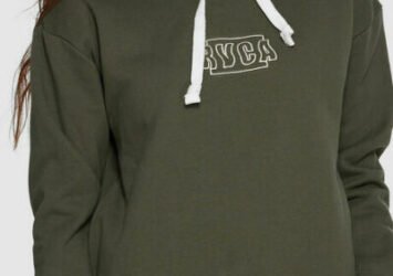 RVCA Women's BNWT 'Waves' Hoodie Dark Green Size 8 Jumper Pullover Sweater