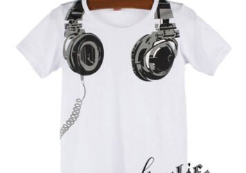White Headphones T-Shirt - Boys Kids Top Urban Clothing Clothes