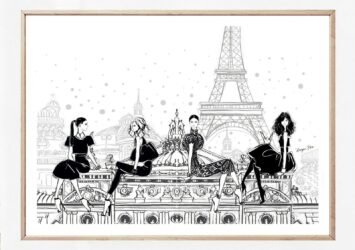Line Art Sketch Paris Fashin by Megan Hess Illustration Art Poster Print