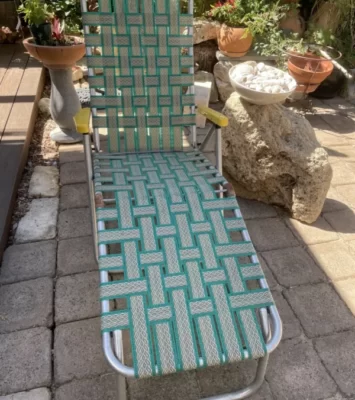 Retro outdoor chaise lounge