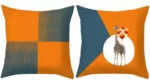 1 set of 2 colorful art cushion covers 45x45cm
