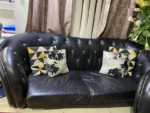 3 Piece leather Sofa Set with Tufted Diamond