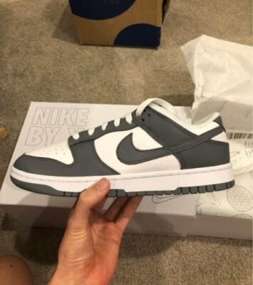 Nike dunk low grey US 7M / 9 Womens (Nike by you edition receipt)