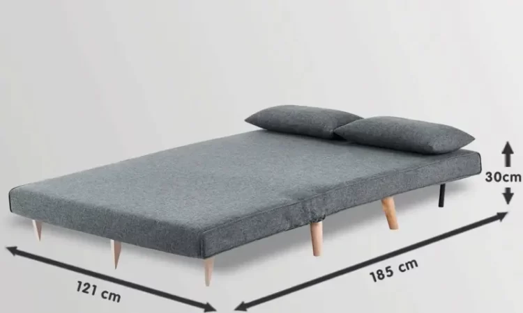 Sarantino 2-Seater Adjustable Sofa Bed Faux Linen - Dark Grey