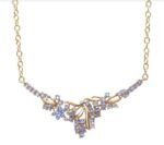 Charming Womens 18K Yellow Gold Over Sterling Silver Diamond and Tanz