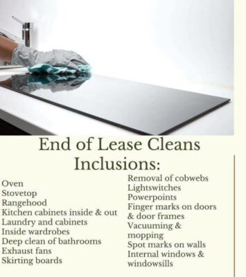 End of Lease Cleaning Calculated per Job, not per hour