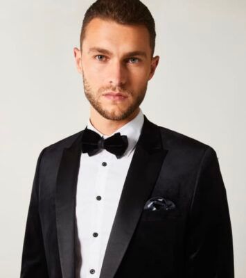 SLIM FIT SATIN PEAK LAPEL TUXEDO JACKET XXL
