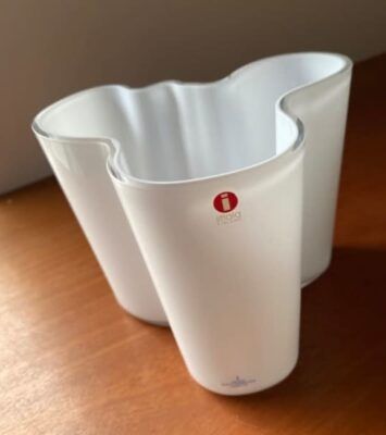 Glass vase Iittala Alvar Aalto White