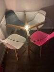 Glass Dining Table with Four Chairs