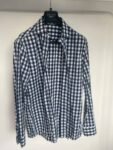 Best Mens White and Navy Check Slim Fit Button Up Tailored Shirt Medium near me - Glengowrie