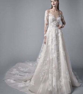 Best Intricate Beaded Lace Wedding Dress near me - Tapping