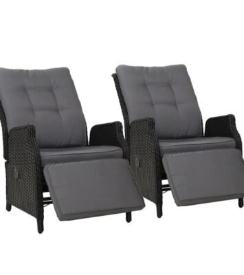 Best Set of 2 Recliner Chairs Sun lounge Outdoor Furniture Setting Patio W near me - Cranbourne