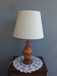Best mid century orange teak and porcelain table lamp near me - Sydney City