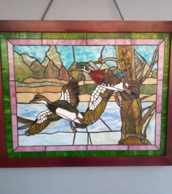 Best beautiful leadlight window of two flying ducks near me - Decorative Accessories