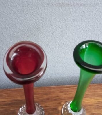 Best Vintage Murano Art Glass Vase Controlled Bubble Clear Base $20 each near me - Home Decor